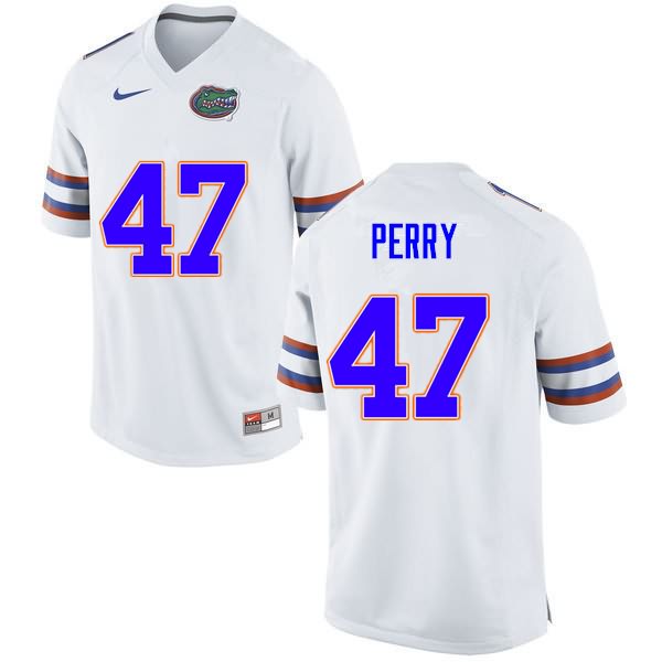 NCAA Florida Gators Austin Perry Men's #47 Nike White Stitched Authentic College Football Jersey VHW6464XO